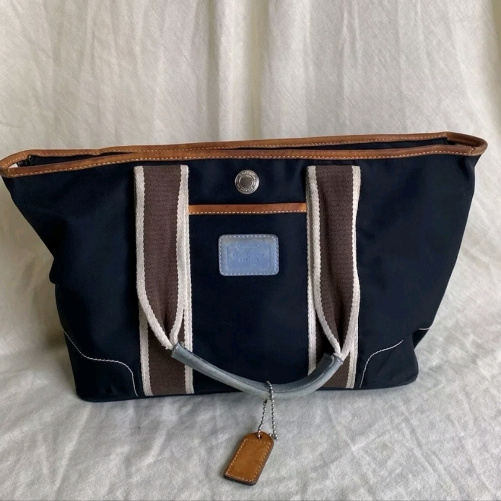 COACH HAMPTON Tote Bag Vintage W/ Blue Accents